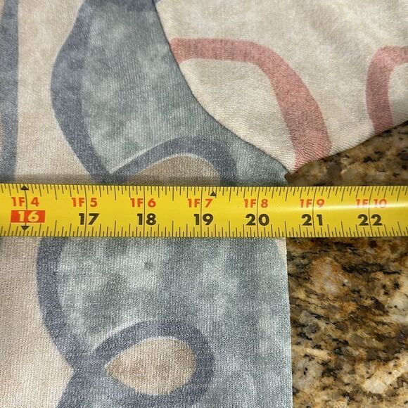 Vintage Pastel Colors Printed Short Sleeve Button Front Cardigan Size M - Picture 7 of 8